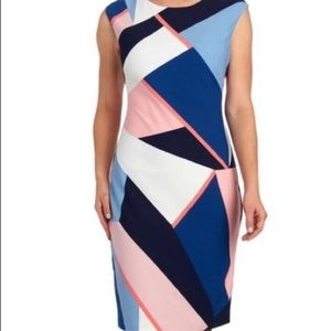 Vince Camuto Geometric Print Sheath Dress